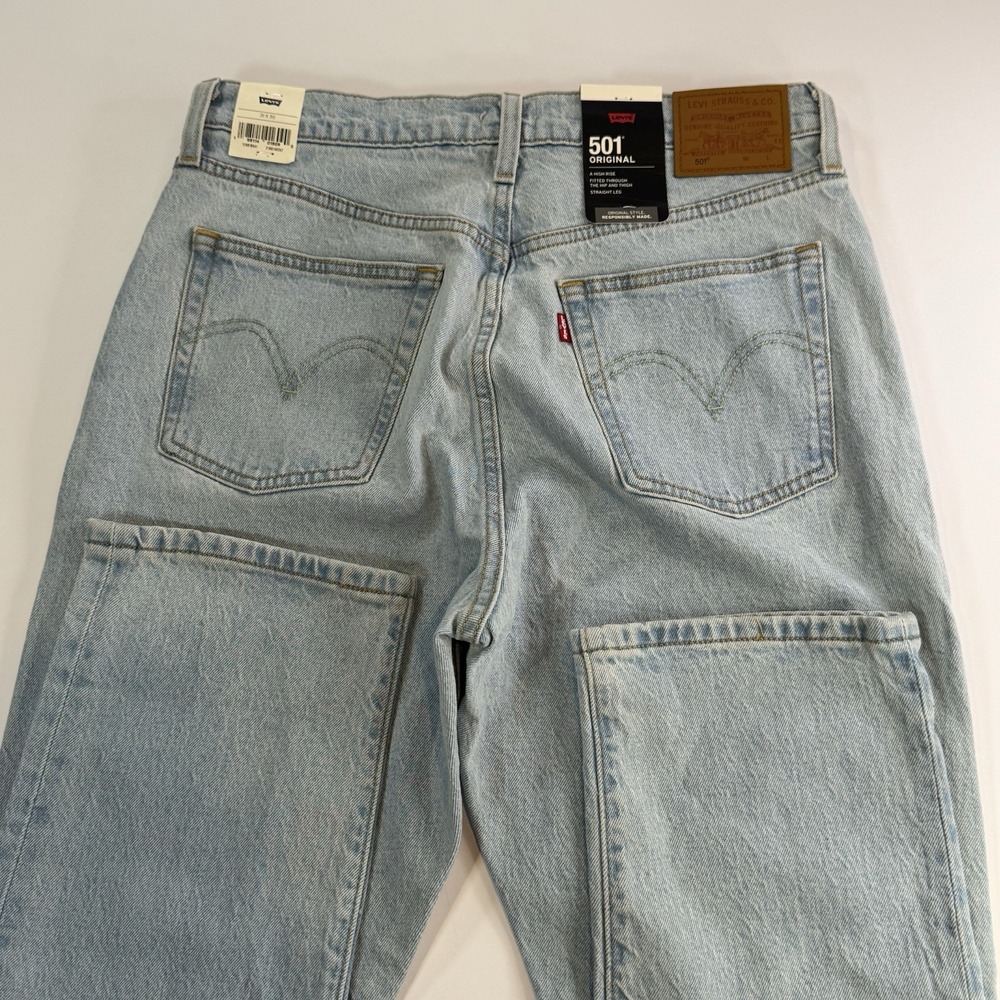 Levi's Premium 501 Original Women Straight Leg Jeans Light Blue 31x30 Big E NWT